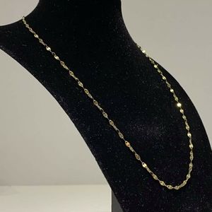 24K Gold Over 925 SS Italy Beyonce Chain Necklace